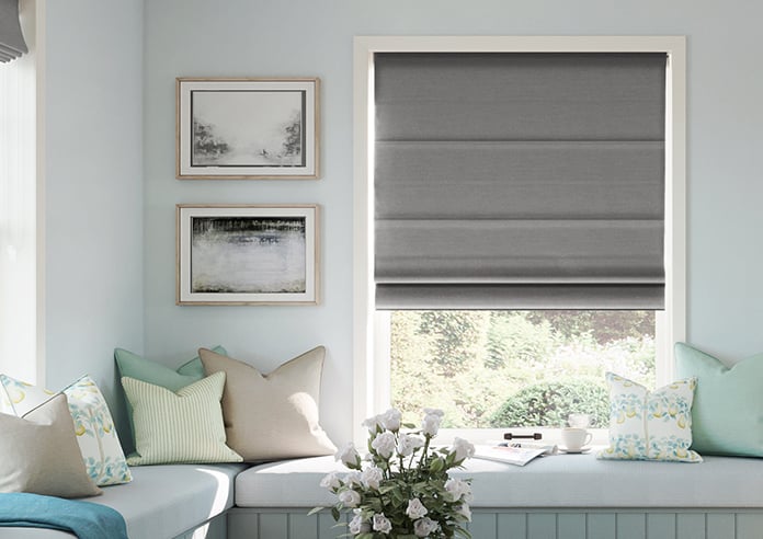 Faye, Asphalt - Motorised Roman Blind - Image 3